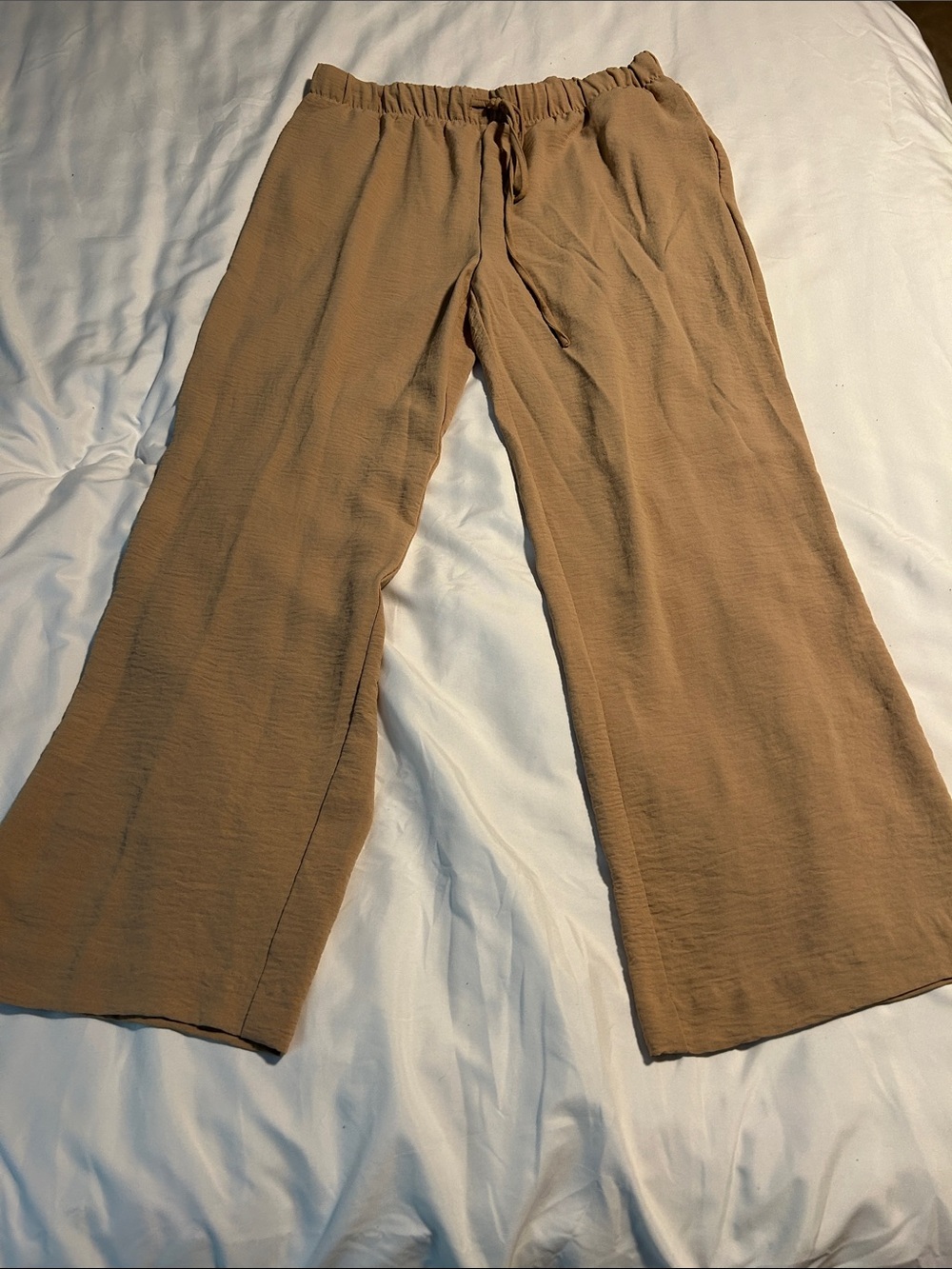 Jules & Leopold Relaxed Wide-Leg Drawstring Pants - Tan